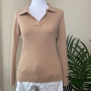 Ribbed Collared Sweater